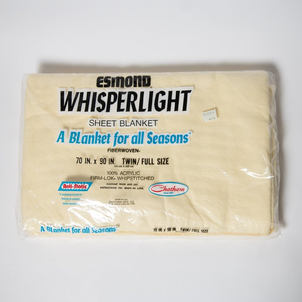 Vintage Chatham Esmond Whisperlight Sheet Blanket Acrylic Twin/Full